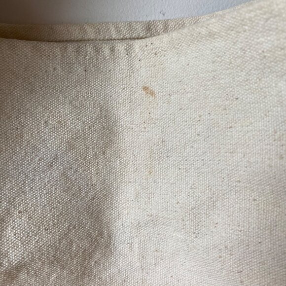 Trader Joe's large embroidered canvas shopping bag blue white stained pockets - Picture 7 of 10